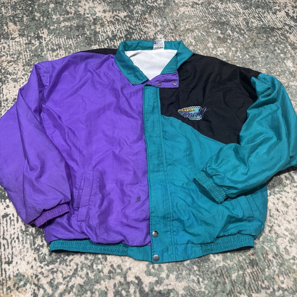 1990s NAPA Racing NASCAR windbreaker jacket XL *Flaws
